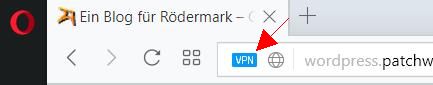 Opere. Mit eingebautem VPN.