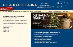 Webseite Badehaus bei Aktuell mit JavaScript