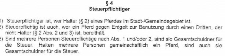 Pferdesteuer Mustersatzung