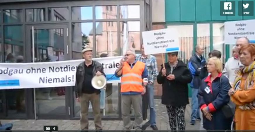 Video von der Demo Notdienstzentrale Rodgau. August 2014 Teil 2