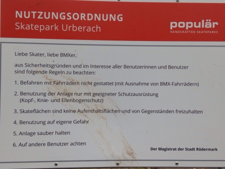 Skatepark Urberach. Namensgebung eine Frechheit.
