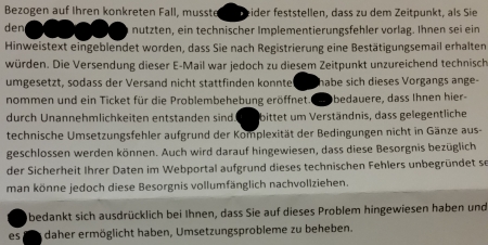 Reaktion auf Fehler