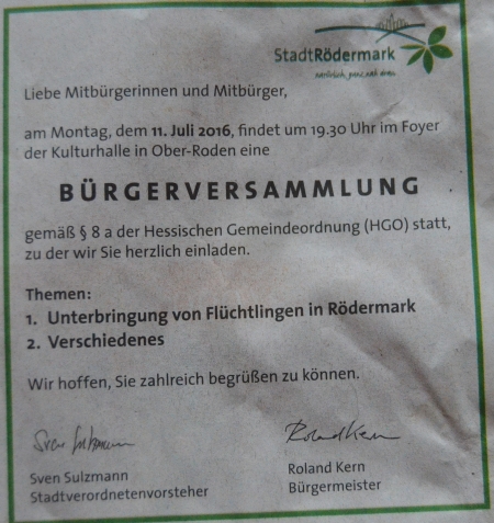 Rödermark. Buegerversammlung. 11.07.206