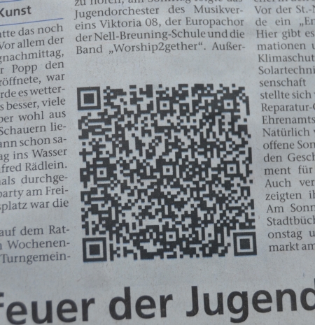 QR-Code im Heimatblatt