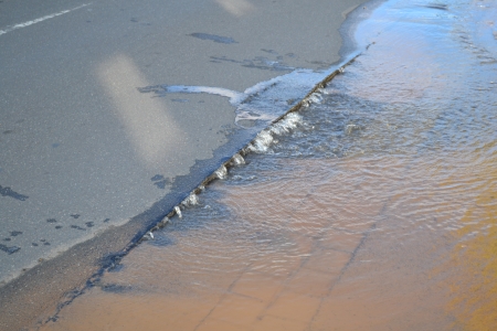 Rilkestraße. Wasserrohrbruch.