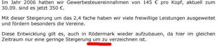 Eindeutig. Geplant war von einer Steigerung zu reden.