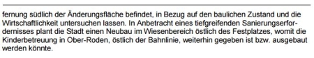 Kindergarten Motzenbruch im Flächennutzungsplan