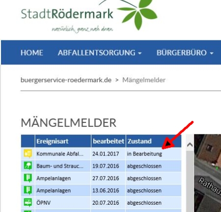 Mängelmelder Rödermark. Stand 5.5.2017