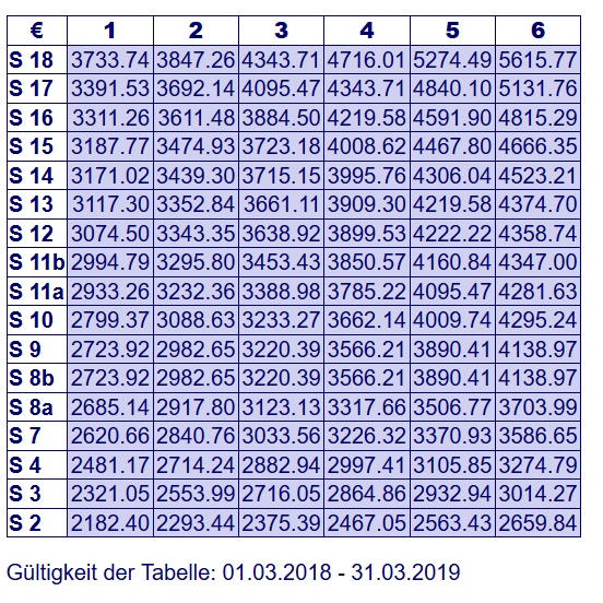 Tarifvertrag S8. Erzieher