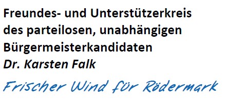 Dr. Karsten Falk. Kandidat für den Ersten Stadtrat.