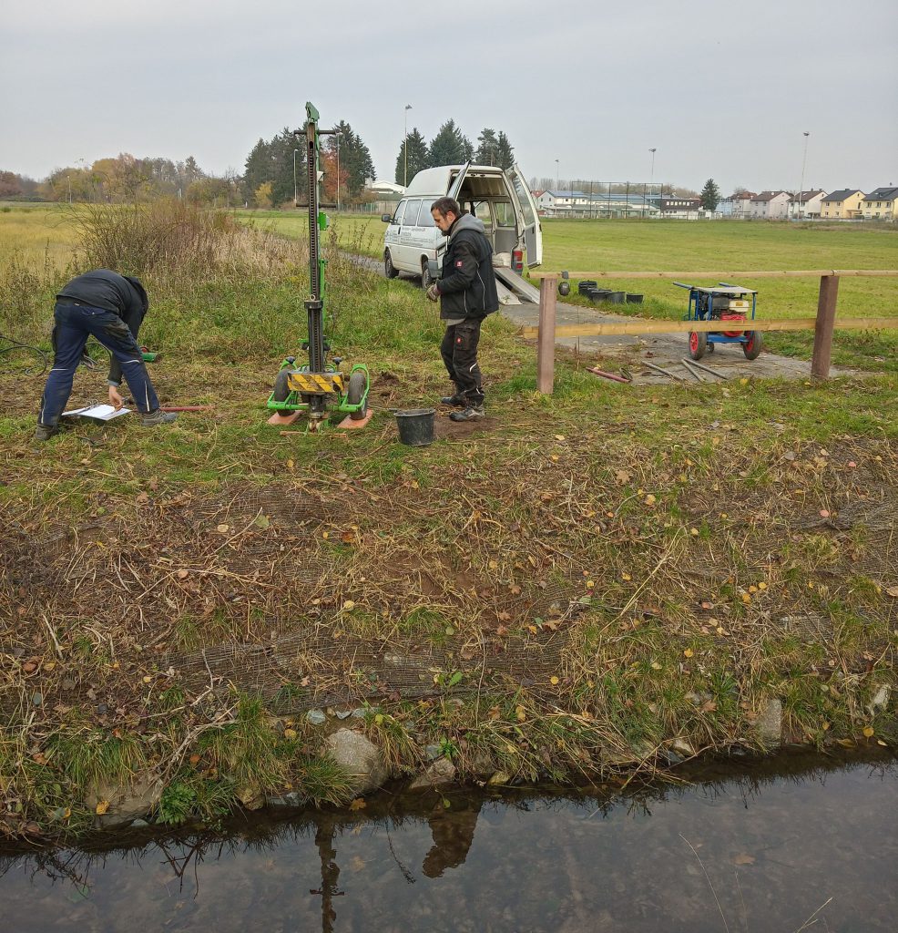 Rodaubrücke. Vorbereitende Arbeiten.