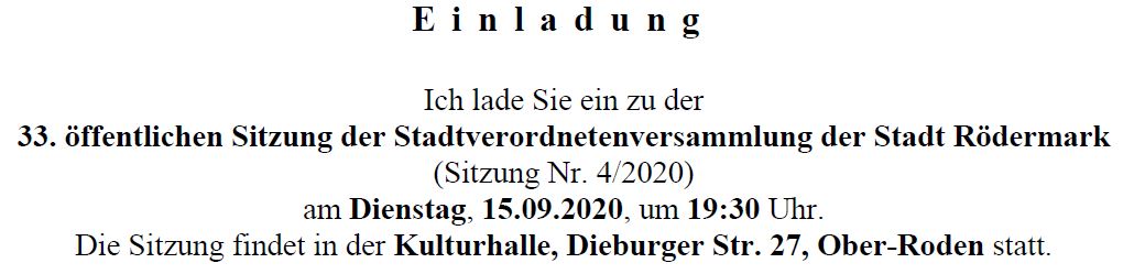 Der Magistrat lädt ein. Aktenmappe und Einladung zur Stavo.