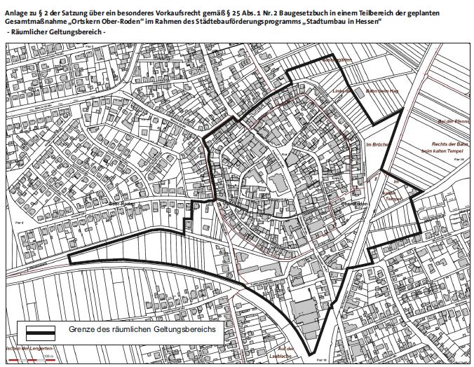 Ober-Roden. Vorkaufsrecht Geltungsbereich