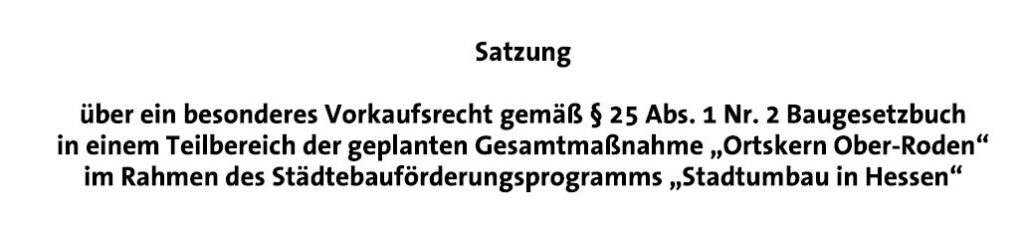 Vorkaufsrecht Ortskern Ober-Roden