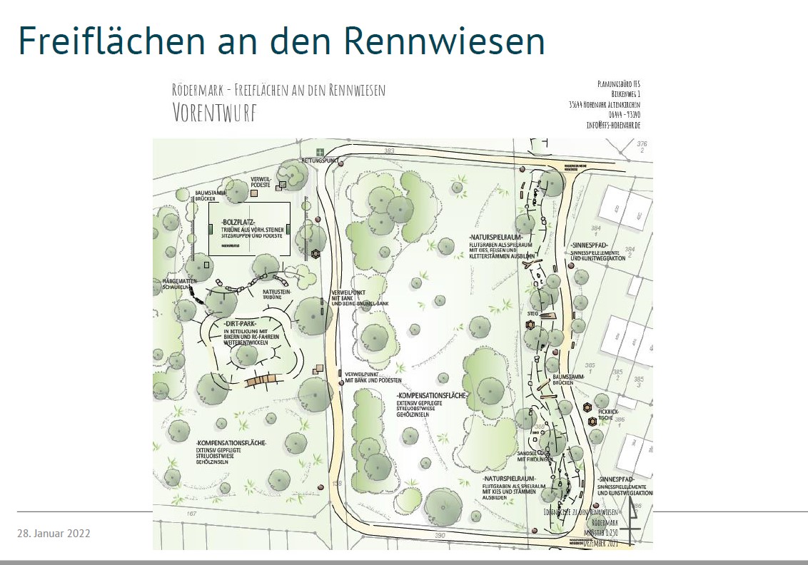 Urberach. Freifläche An den Rennwiesen. Umgestaltung im Rahmen eines Förderprogramms.