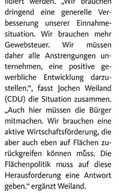 CDUschn in 2012. Wir brauchen Gewerbeflächen