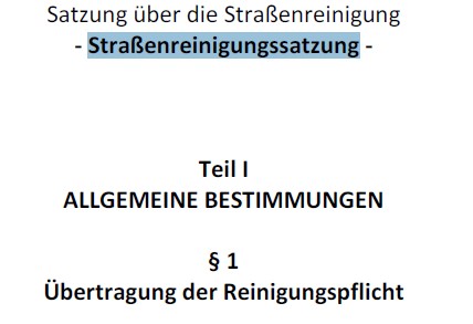 Satzung der Stadt Rödermark über die Straßenreinigung