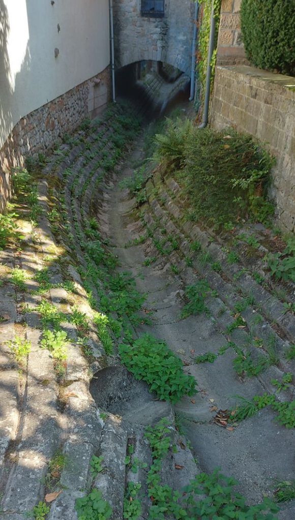 Bachlauf in einem Ort in det Pfalz